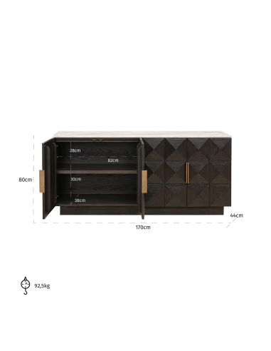 Sideboard braun CLAREMONT | Designmöbel Loft Attitude