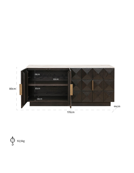 Buffet brun CLAREMONT | Mobilier Design Loft Attitude