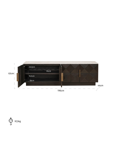 Mobile TV marrone CLAREMONT | Arredamento Loft Attitude