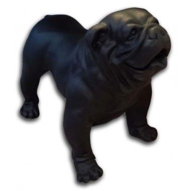 Bulldog-Statue Englische schwarze Matte