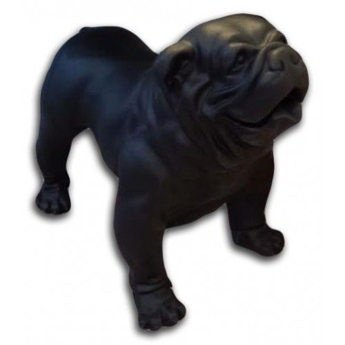 Estátua de bulldog inglês preto tapete