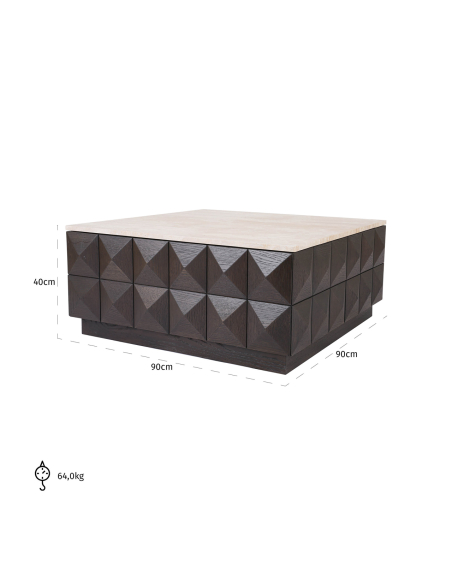 Mesa de centro marrón CLAREMONT | Muebles Loft Attitude