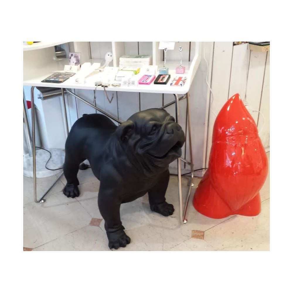 Bulldog-Statue Englische schwarze Matte