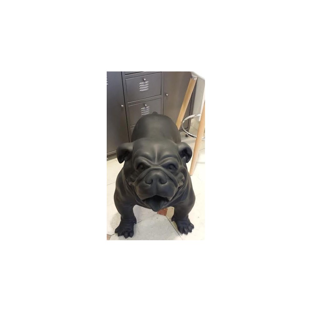 Statue bouledogue Anglais noir mat