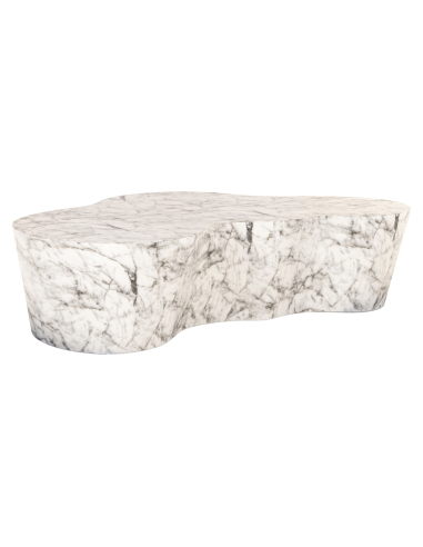 Mesa de centro de exterior efecto mármol blanco ROCKYARD