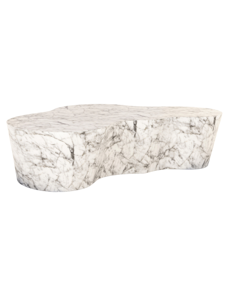 Mesa de centro de exterior efeito mármore branco ROCKYARD