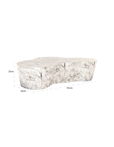 Mesa de centro de exterior efecto mármol blanco ROCKYARD