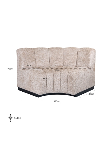 Custom rounded-corner fire-retardant bench HILLPARK