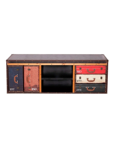 Meuble TV MARCO 2 portes 3 tiroirs vintage 160 cm | Loft Attitude