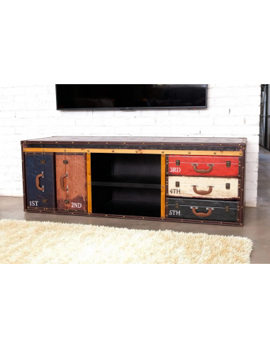 Marco TV-Kabinett 2 Türen 3 Vintage-Schubladen 160 cm | Loft Attitude
