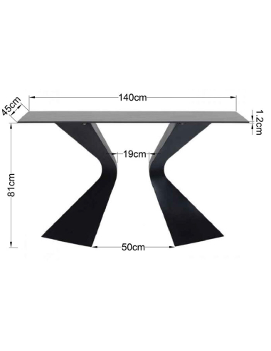 Black Gloria ceramic console Kare Design 140 cm Loft Attitude