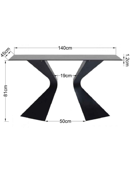 Black Gloria ceramic console Kare Design 140 cm Loft Attitude