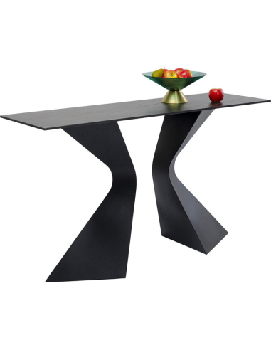 Black Gloria Console Keramisch Kare Design 140 cm | Loft Attitude