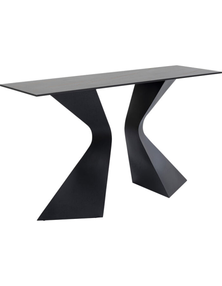 Console Gloria noire en céramique Kare Design 140 cm | Loft Attitude