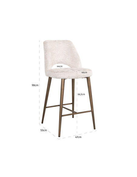 Crèmekleurige barkruk Lovely | Loft Attitude