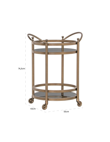 Carrito dorado cepillado HENDRICKS | Mobiliario Loft Attitude