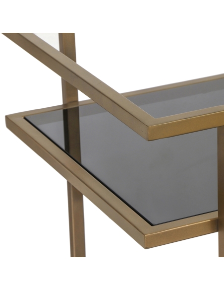 Gebürsteter goldfarbener Servierwagen XO | Designmöbel Loft Attitude