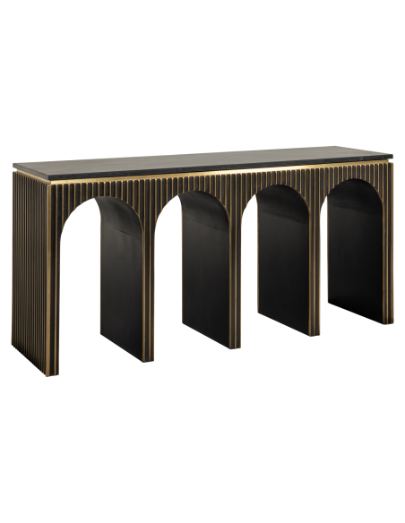 Console doré brossé LES ARCS | Mobilier Loft Attitude