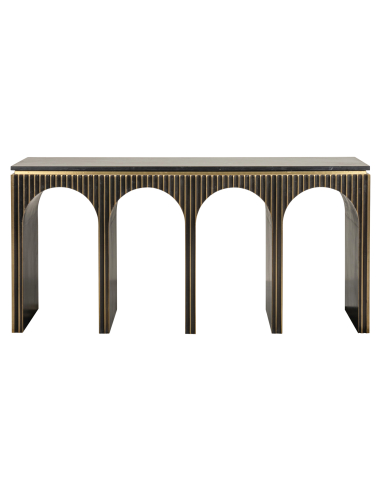 Console doré brossé LES ARCS | Mobilier Loft Attitude