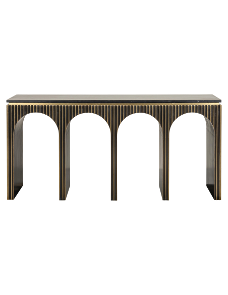Console doré brossé LES ARCS | Mobilier Loft Attitude