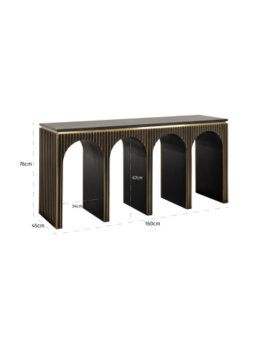 Console doré brossé LES ARCS | Mobilier Loft Attitude