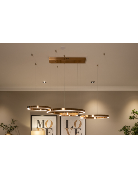 Gebürsteter goldfarbener Kronleuchter LILOU | Möbel Loft Attitude