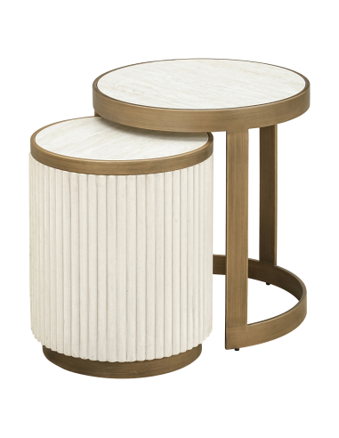 Lot de 2 Tables d'Appoint blanc TIVOLI | Loft Attitude
