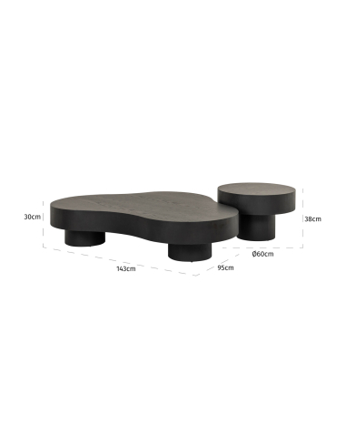 2er-Set Couchtische dunkelbraun BOGOR | Loft Attitude