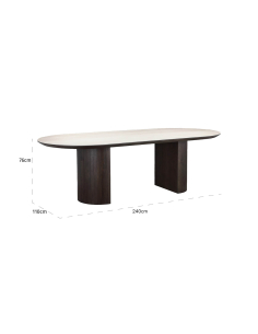 Bruine eettafel 240 RITZ | Meubels Loft Attitude 2