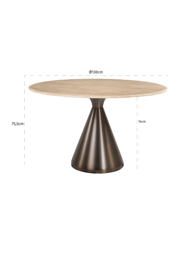 Mesa de jantar Montgommery bege 130Ø