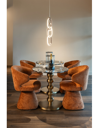 Bistrotafel zwart/goud 75Ø WITLOX | Decoratie Loft Attitude