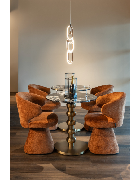 Mesa de bistrô preta/dourada 75Ø WITLOX | Decoração Loft Attitude