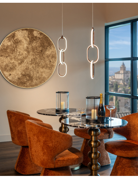 Mesa bistró negro/dorado 75Ø WITLOX | Decoración Loft Attitude