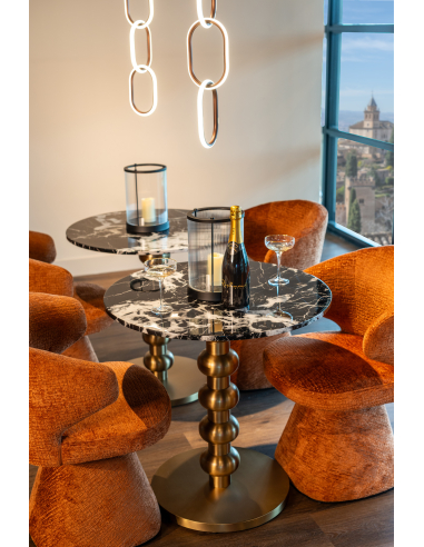 Bistrotafel zwart/goud 75Ø WITLOX | Decoratie Loft Attitude