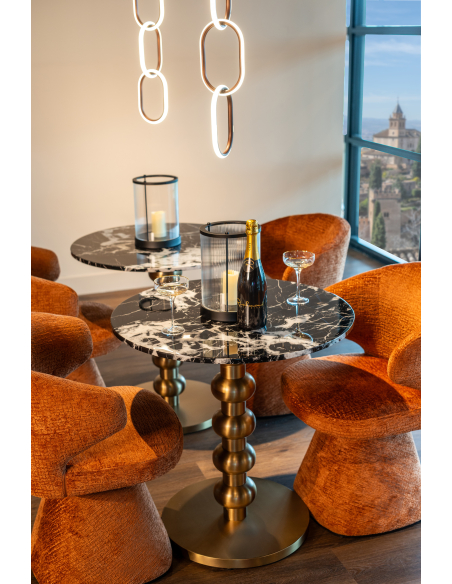 Mesa bistró negro/dorado 75Ø WITLOX | Decoración Loft Attitude