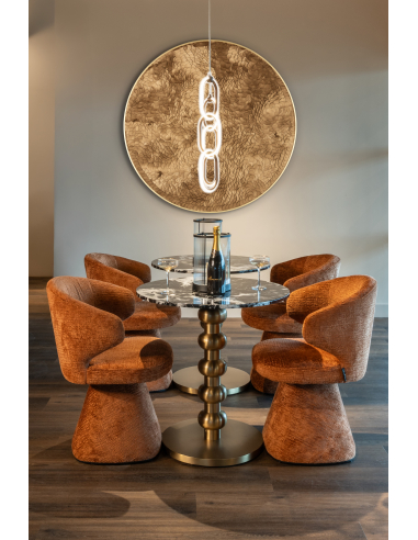 Bistrotafel zwart/goud 75Ø WITLOX | Decoratie Loft Attitude