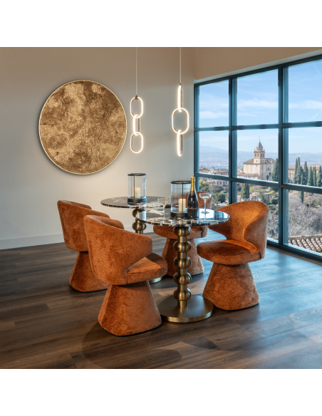 Bistrotafel zwart/goud 75Ø WITLOX | Decoratie Loft Attitude
