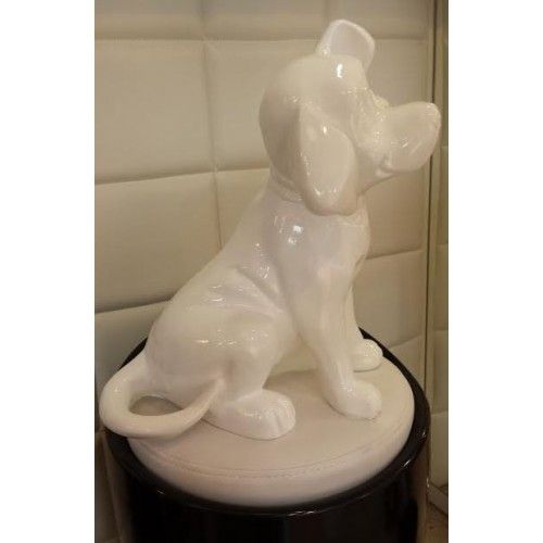 Statua di cane dalmata bianco lucido
