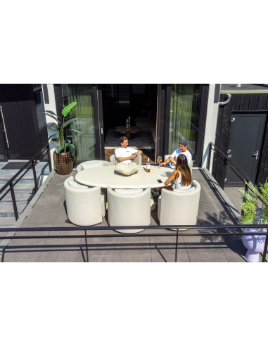 Silla de comedor exterior beige MARLIN