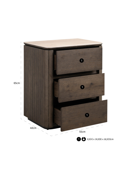 Brown bedside table RITZ | Furniture Loft Attitude