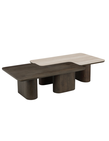 Conjunto de 2 Mesas de Centro castanho NANDO | Decoração Loft Attitude