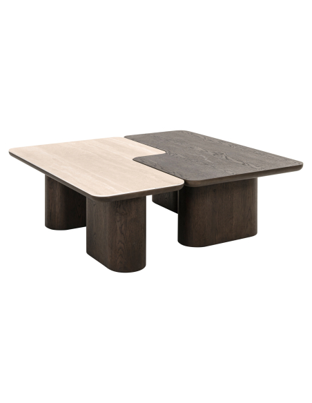 Conjunto de 2 Mesas de Centro castanho NANDO | Decoração Loft Attitude