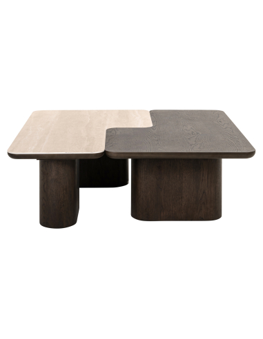 Lot de 2 Tables Basses brun NANDO | Déco Loft Attitude