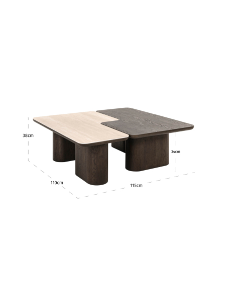 Set aus 2 Couchtischen braun NANDO | Deko Loft Attitude