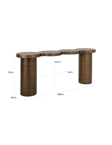 Consola dorada cepillada BUBBA | Mobiliario Loft Attitude
