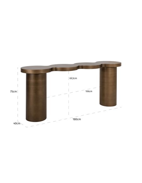 Consola dorada cepillada BUBBA | Mobiliario Loft Attitude