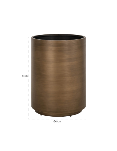 Gebürsteter goldener Blumentopf 45Ø DIRA | Deko Loft Attitude