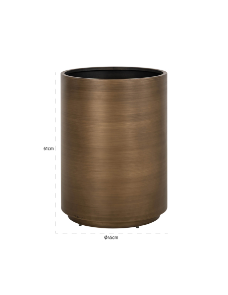 Gebürsteter goldener Blumentopf 45Ø DIRA | Deko Loft Attitude