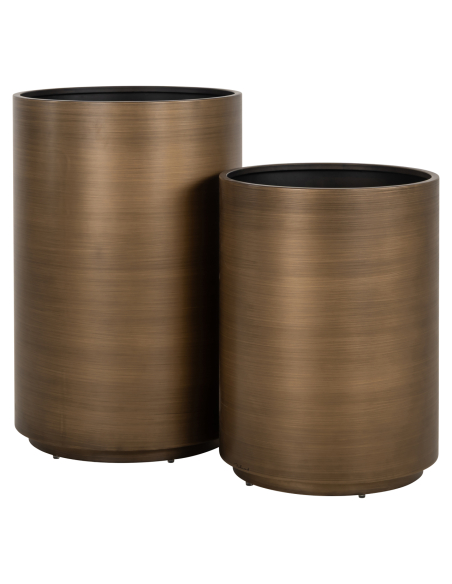 Gebürsteter goldener Blumentopf 45Ø DIRA | Deko Loft Attitude