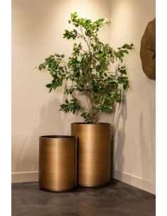 Gebürsteter goldener Blumentopf 45Ø DIRA | Deko Loft Attitude 2